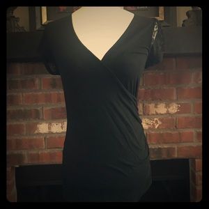 Super Cute Black Top w/Lace Sleeves